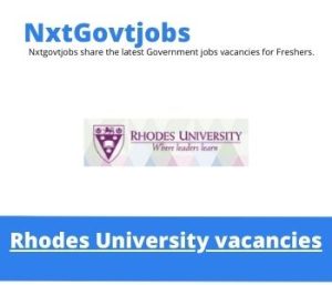 Rhodes University vacancies